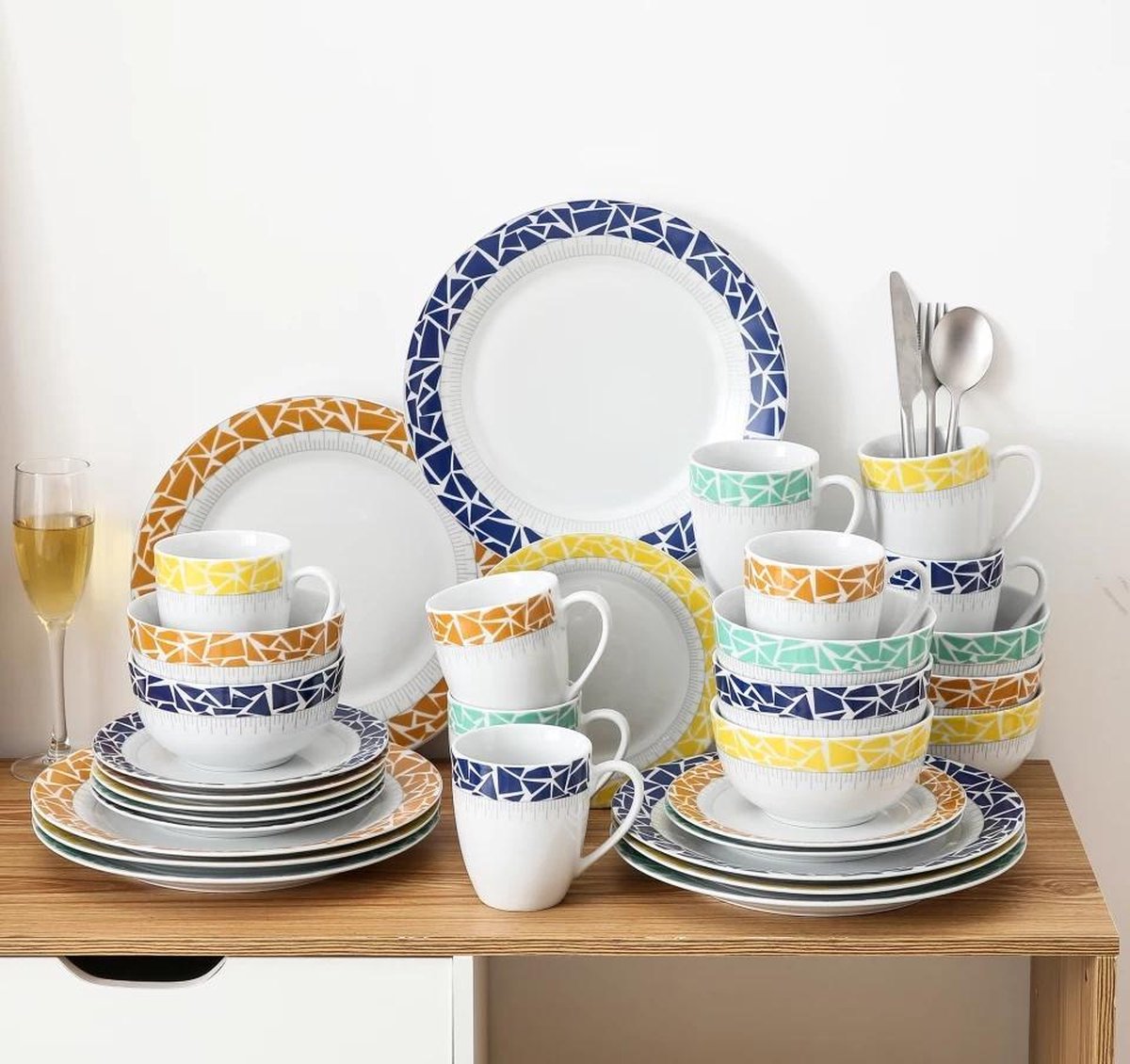 Servies set 8 personen - 32 delig - Borden - Keramisch - Verweet Cecil