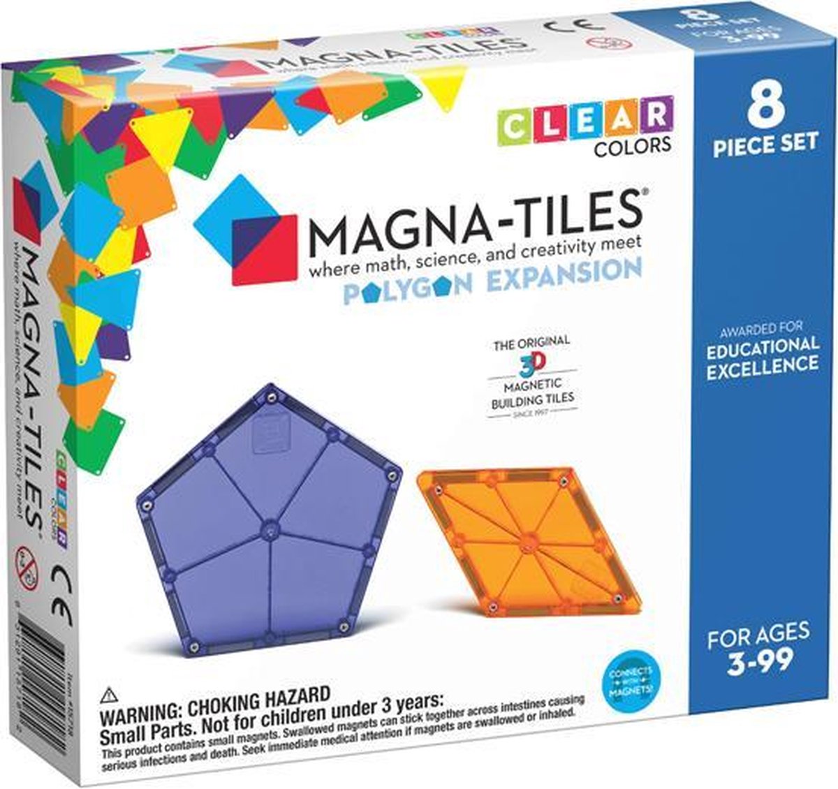 Magna-Tiles® Clear Colors Polygons Expansion Set