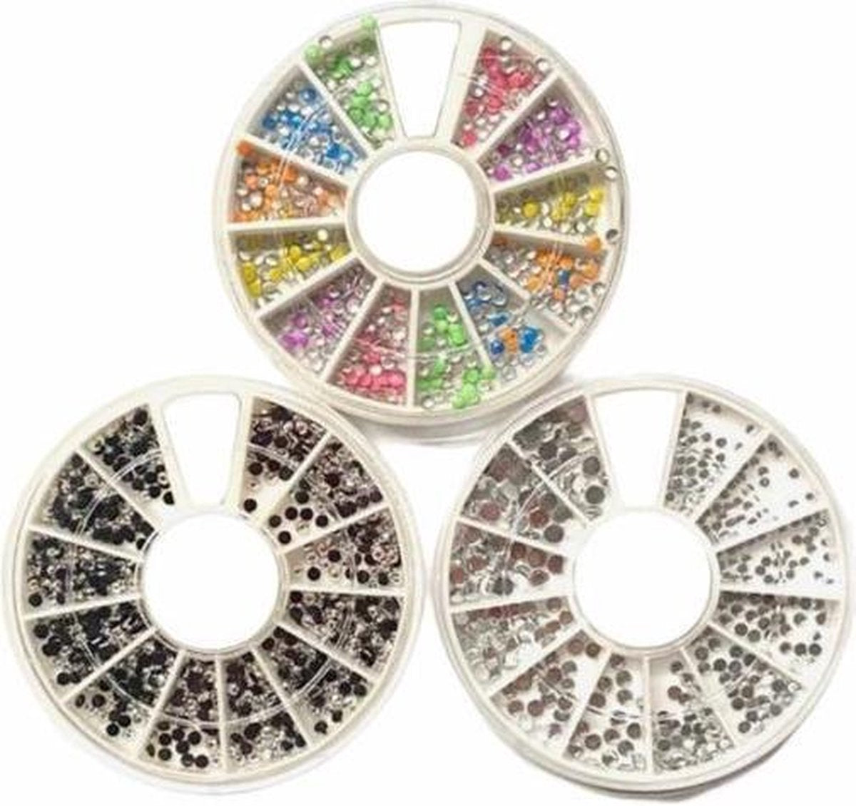 Rhinestones/3D Nail Art /Strass Steentjes/Nagel Decoratie/Set 3 x Carrousel