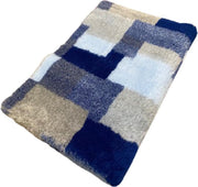 2 Stuks - Vetbed - Hondenkleed - Dierenmat - Dierenkleed - Patchwork Lichtblauw Latex Anti Slip 75 x 50 cm - Manchine wasbaar