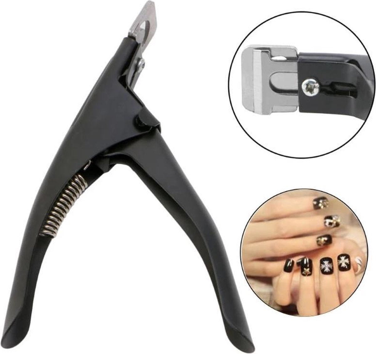 Handige Nagelknipper voor kunstnagels - Nepnagels knipper- Manicure - Zwart