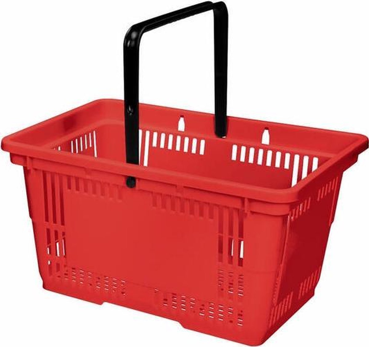 Winkelmandje 28 liter - rood - 1 handvat - 10 stuks