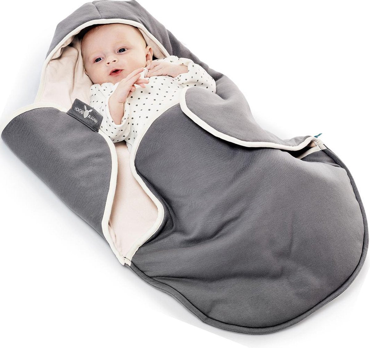Wallaboo Babydeken Coco - handige wikkeldeken  en wrapper - 100% puur katoen - 70 * 90 cm - Grijs