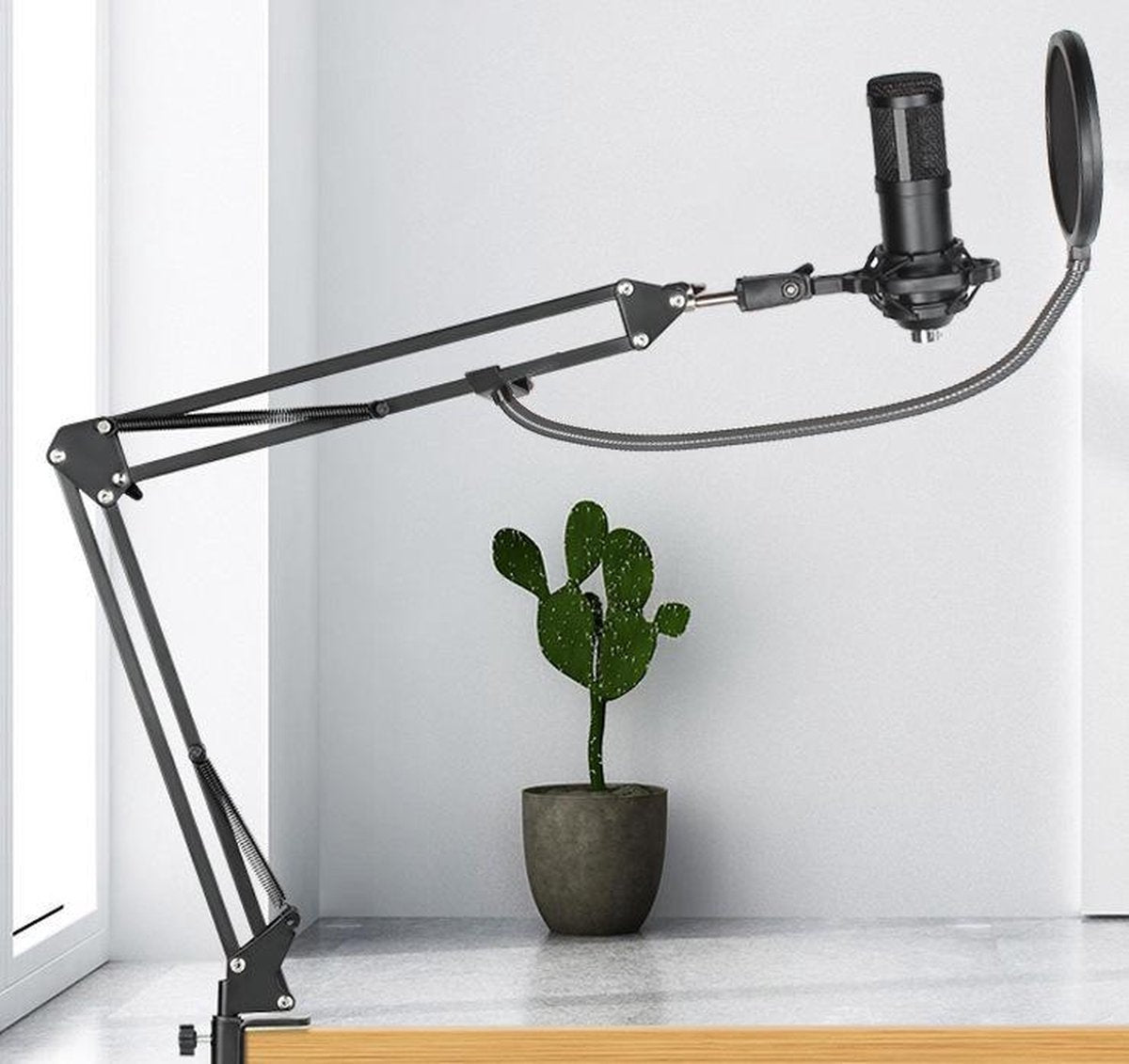 Premium |USB condensator studio microfoon set met tafelstatief | shockmount