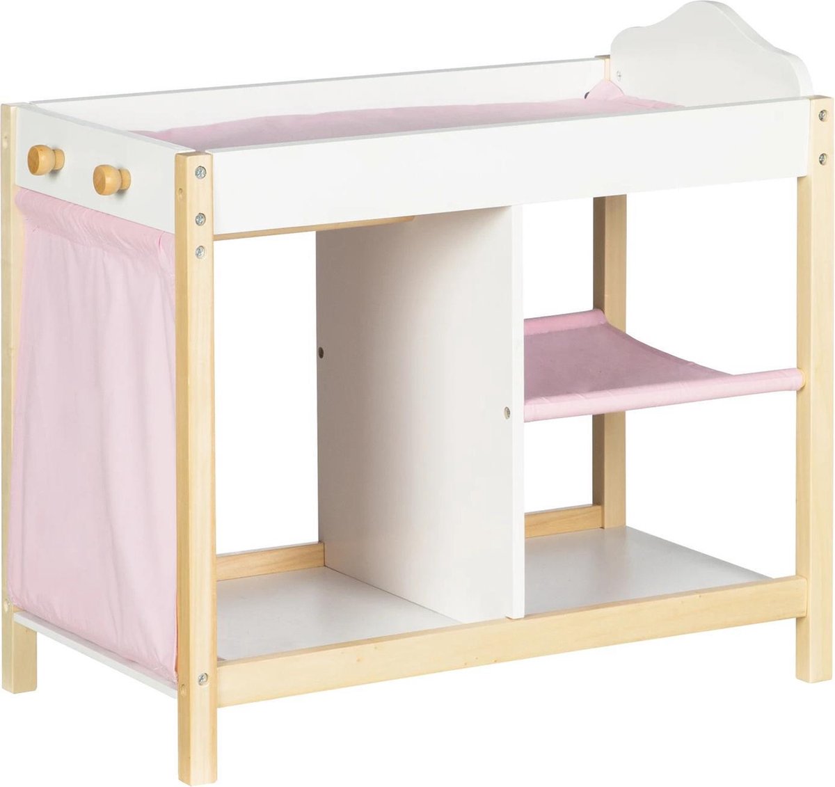 Roba Poppencommode Meisjes 52 X 30 X 50 Cm Hout Wit/roze