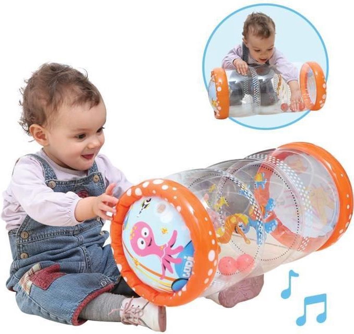 Kruiprol voor Baby - LUDI - Opblaasbare  Rol om te Leren Kruipen - Vanaf 6 Maanden - Octopus