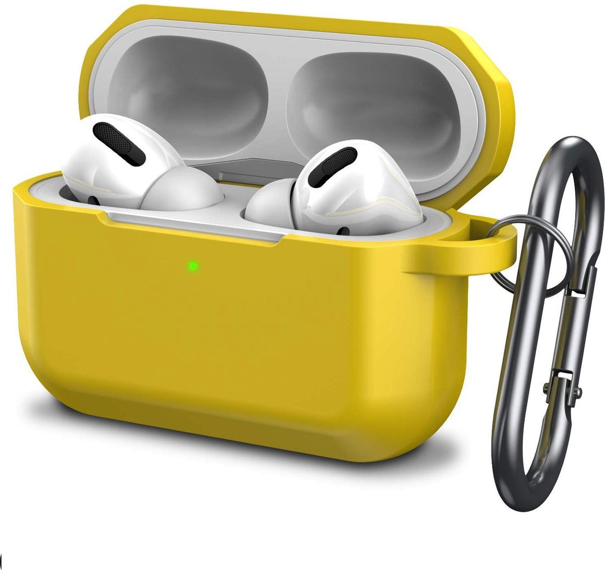 Airpods Pro Case - Siliconen Hoesje met Clip – Geel