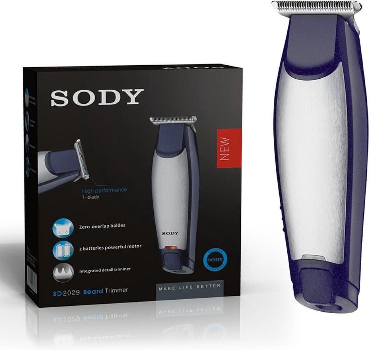 Tondeuse Donkerblauw | Haartrimmer Oplaadbaar | Baardtrimmer | Precisie Haartrimmer | Thuiskapper | SODY | Mannen | Cadeautip!