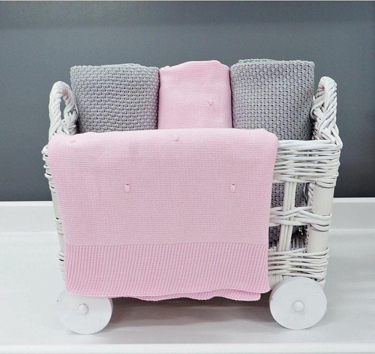 Gebreide Deken Roze Dolly