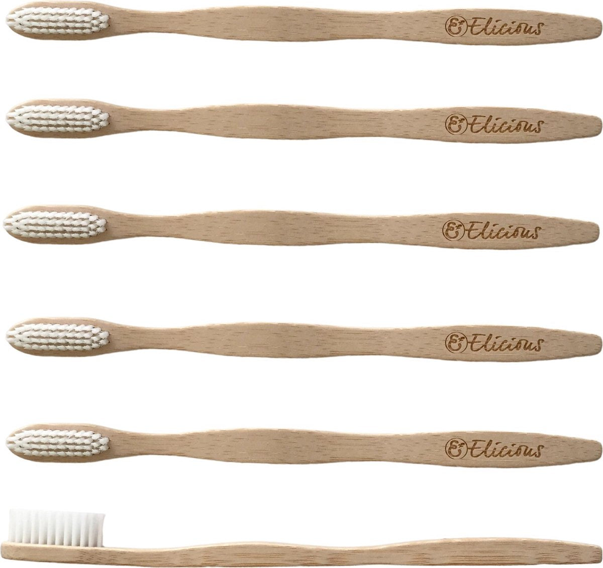 Elicious Bamboe tandenborstel ultrasoft set van 6