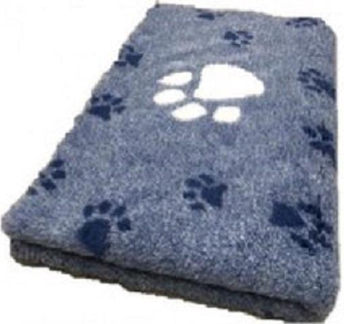 Vetbed - Dierenmat - Dierenkleed - Benchkleed -  Blauw met 3 kleuren. Grote Voetprint Latex Anti Slip 150 x 100cm - Manchine wasbaar