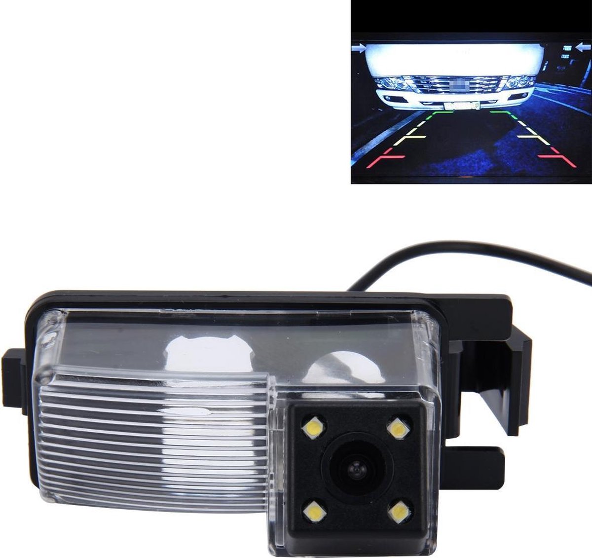 656x492 effectieve pixel NTSC 60Hz CMOS II waterdichte auto achteruitrijcamera achteruitrijcamera met 4 LED-lampen
