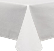 MixMamas Tafelkleed Gecoat Jacquard Striped Hexagon – 140 x 250 cm – Wit