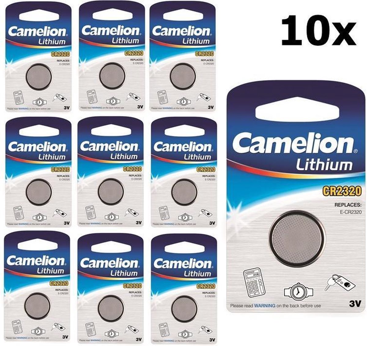 10 Stuks Camelion CR2320 lithium knoopcel batterij