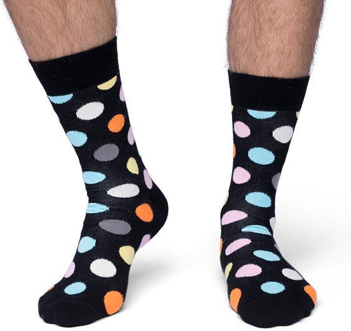 Fun Sokken Heren Naadloos Katoen Multicolor Grote Stippen 39-42 per 2 paar