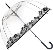 Smati Dentelle  Stormparaplu - Transparent - Auto Open - ø 85 cm - Dentelle   Zwart