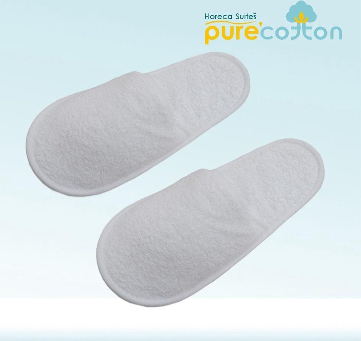 Homéé - Badslippers - 2 paren - Wit  100% katoenen badstof | One size 42-45