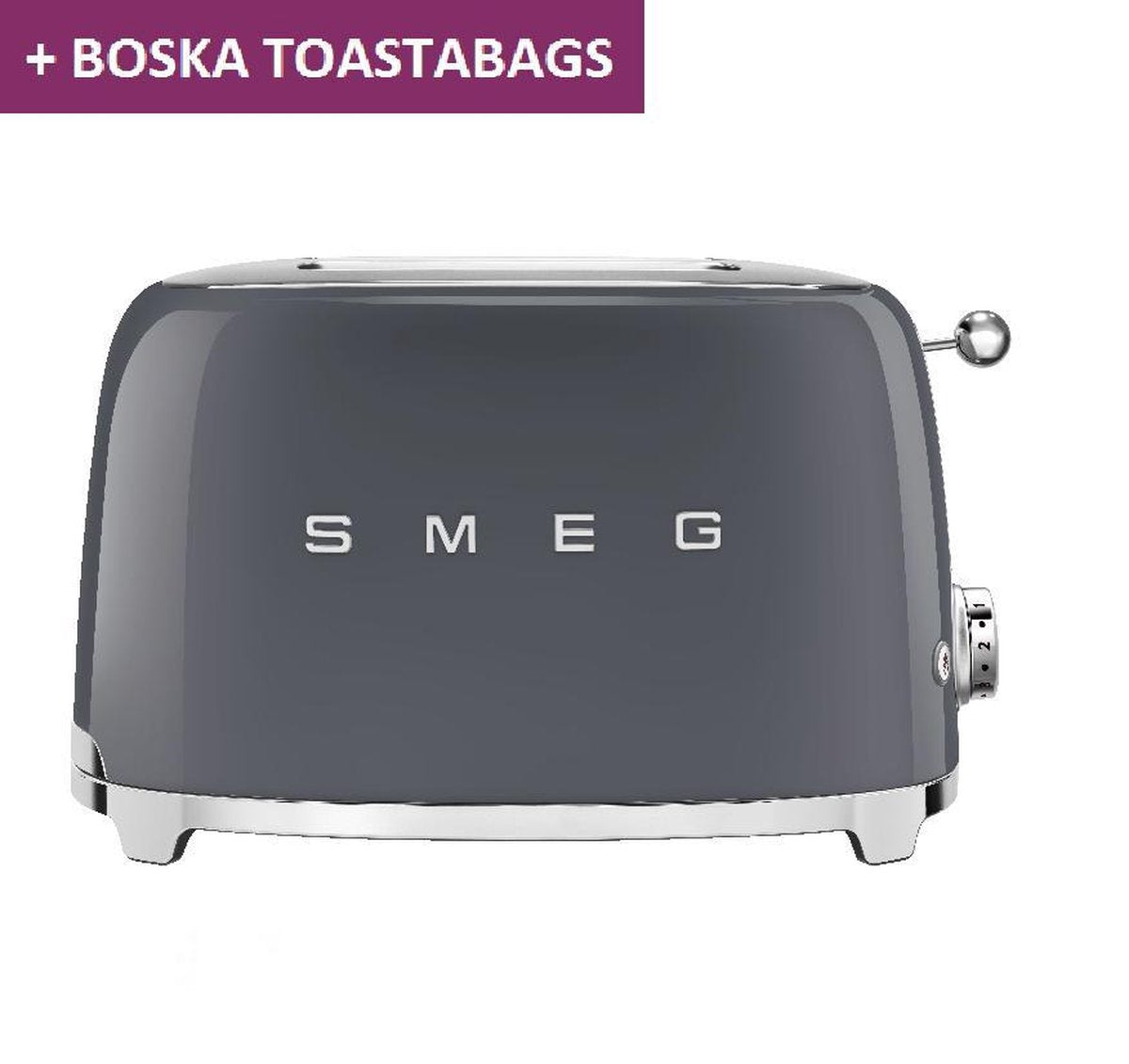 SMEG Broodrooster TSF01GREU Leigrijs 2x2