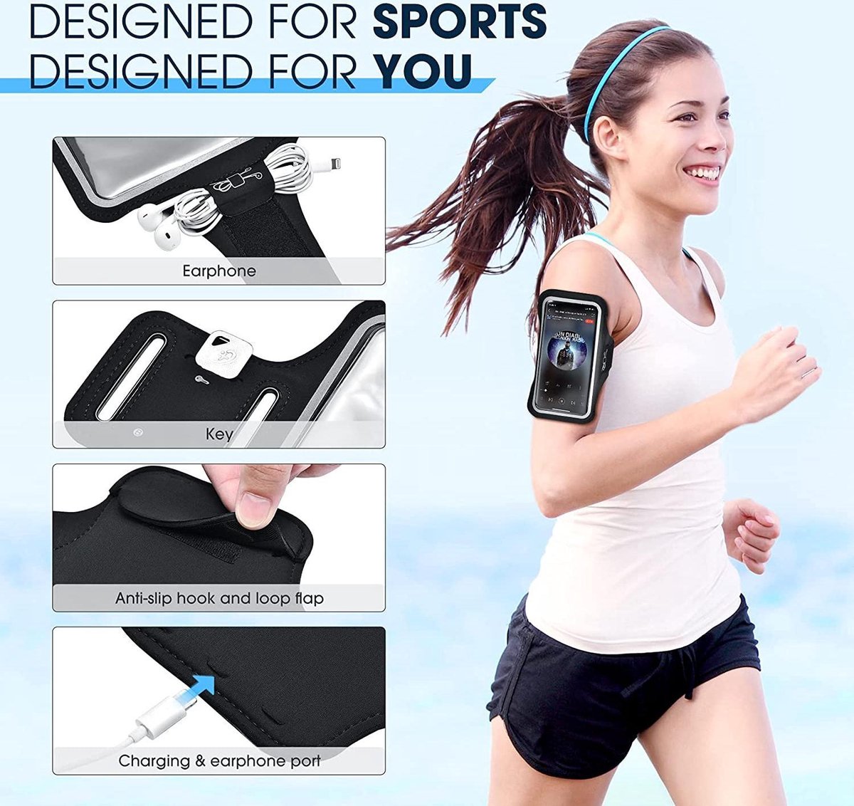 Hardloop Armband Telefoon | Geschikt voor Samsung A52 | Hardloop Armband | Hardloop Telefoonhouder Samsung A52 | Hardloop Telefoonhouder | Hardloop Armband