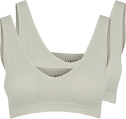Pieces PCSYMMI RIB BRA TOP 2-PACK NOOS BC Licht Grijs Dames Sport BH - Maat L/XL