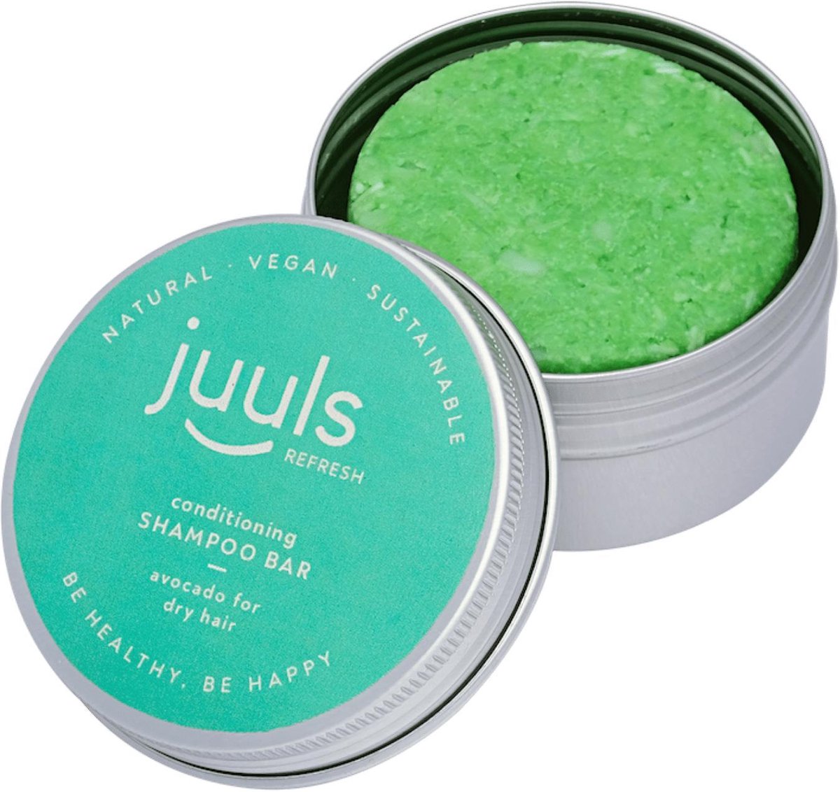 Juuls Vegan Care -  Shampoo Bar In Blik - Avocado - Droog Haar - Zonder Sulfaten - Zonder Parabenen - Natuurlijk - Voor Meer Glans - Makkelijk Kambaar - 75 gr - Tot Wel 80 Wasbeurten - Halal - Plastic Vrij - Zero Waste - Duurzaam - Gratis Verzenden