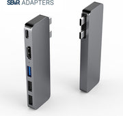 SBVR DS45 | 7 in 2 USB-C Adapter Docking Station | HDMI (Ultra HD | 4K@60Hz) / Thunderbolt 3 / USB-C 3.1 / 2* USB-A 3.0 / SD / Micro SD | Hub geschikt voor MacBook Air & MacBook Pro