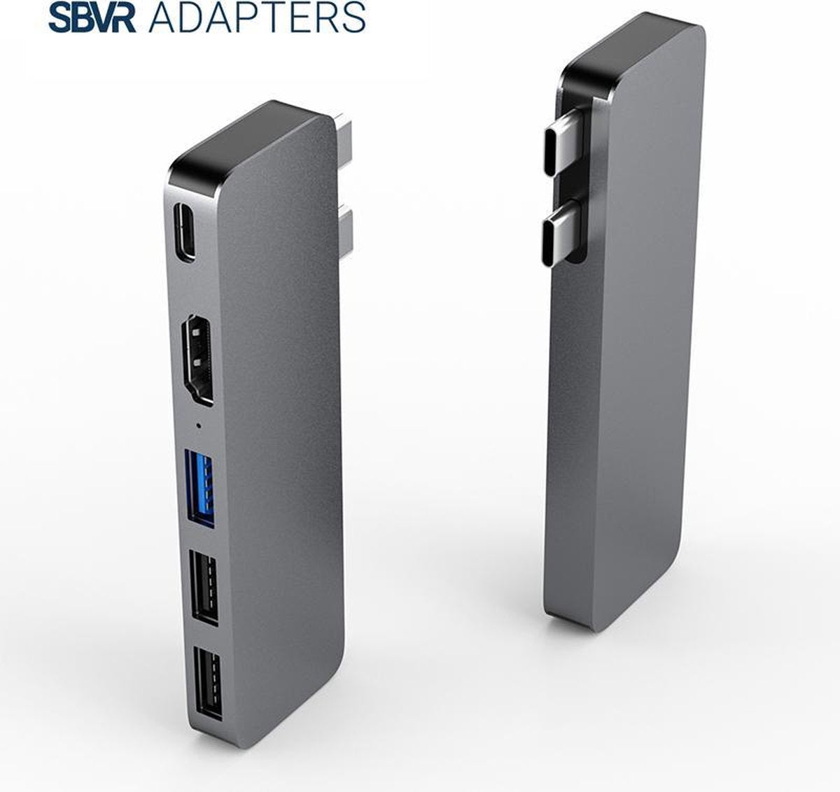 SBVR DS45 | 7 in 2 USB-C Adapter Docking Station | HDMI (Ultra HD | 4K@60Hz) / Thunderbolt 3 / USB-C 3.1 / 2* USB-A 3.0 / SD / Micro SD | Hub geschikt voor MacBook Air & MacBook Pro