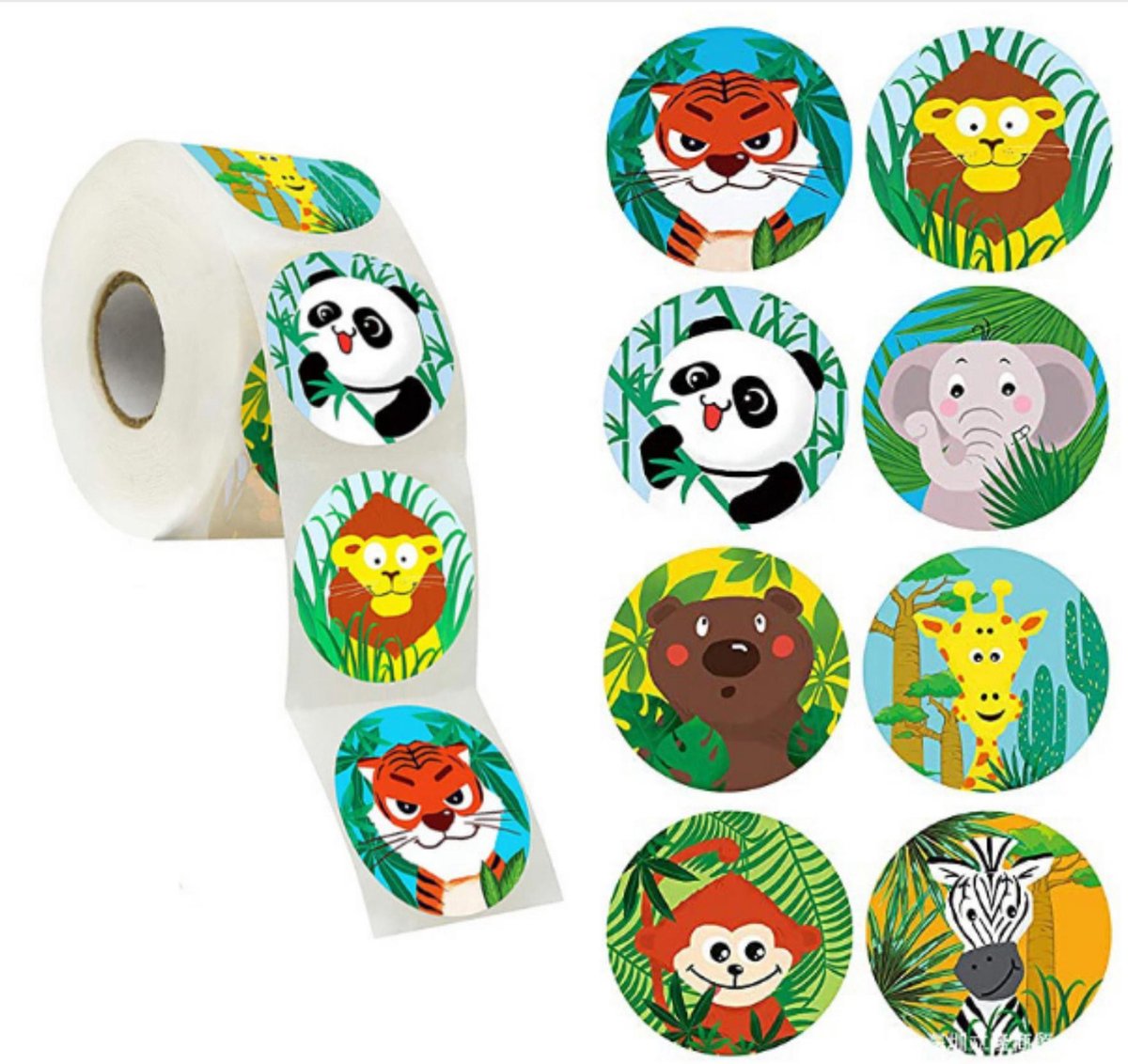stickerrol | dierenstickers | beloningsstickers | 500 stickers op rol | stickers voor kinderen | school | Blijderij