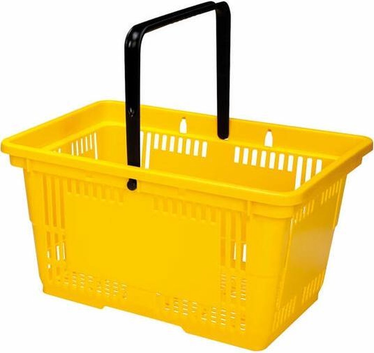Winkelmandje 28 liter - geel - 1 handvat - 10 stuks