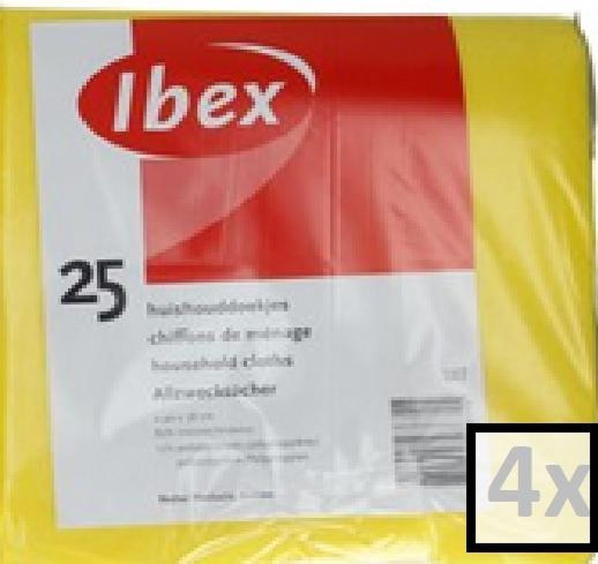 Ibex Huishouddoekjes - Geel - Multipak 4 x 25 stuks