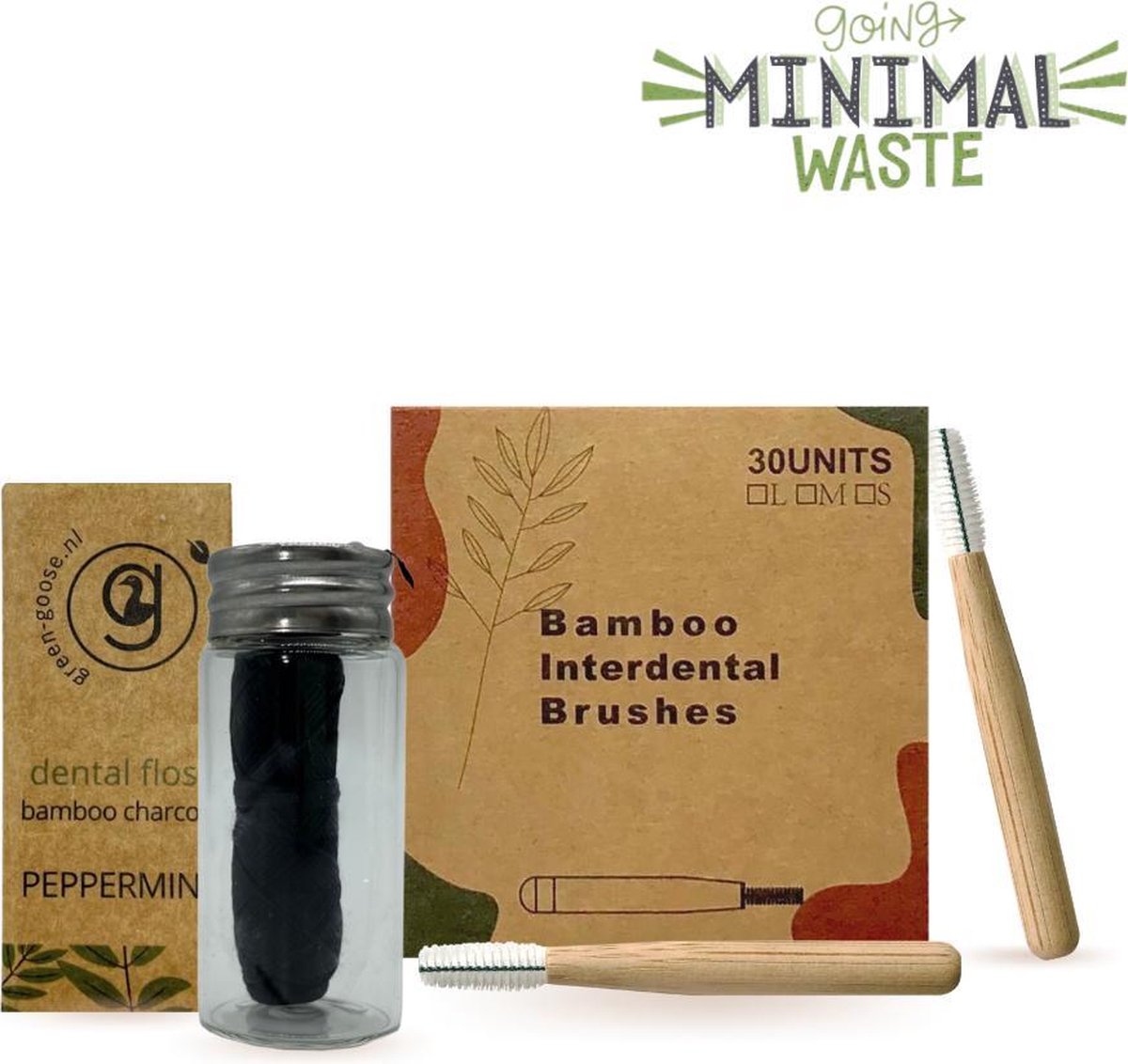 green-goose® Bamboe Ragers | 30 Stuks | Met Gratis Houtskool Flosdraad | Vegan | Duurzaam | Biologisch Afbreekbaar