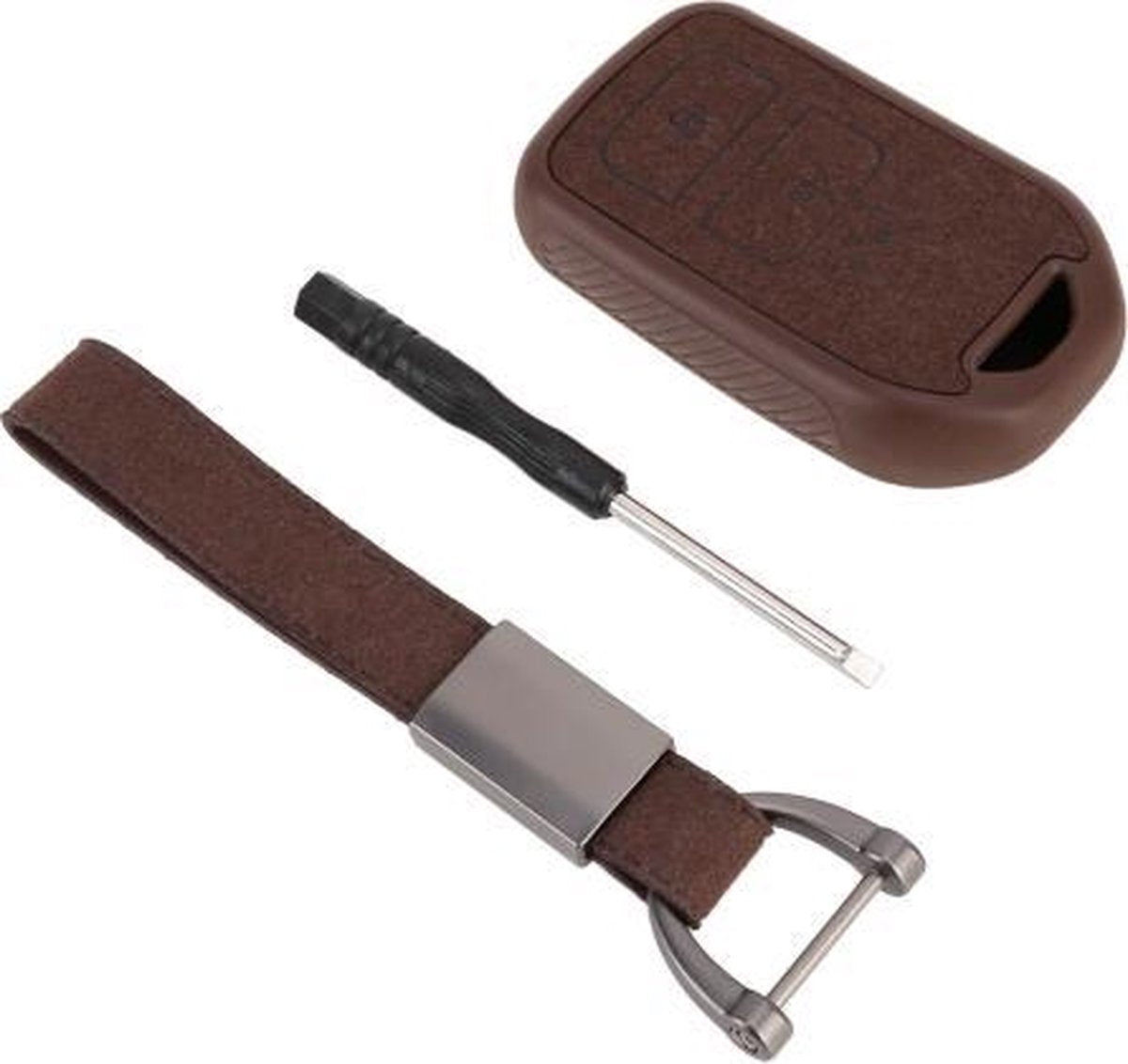 Auto Stroomden Plastic Mesvormige Sleutel Beschermhoes Twee Knoppen voor Honda (Bruin)