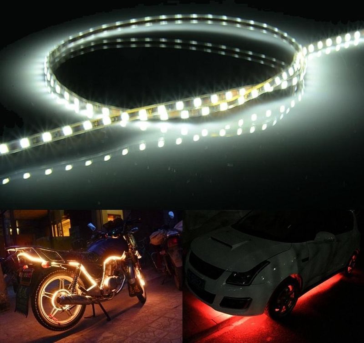 5 STUKS Flow Style 45 LED 3528 SMD Waterdichte flexibele autostrooklamp voor autodecoratie