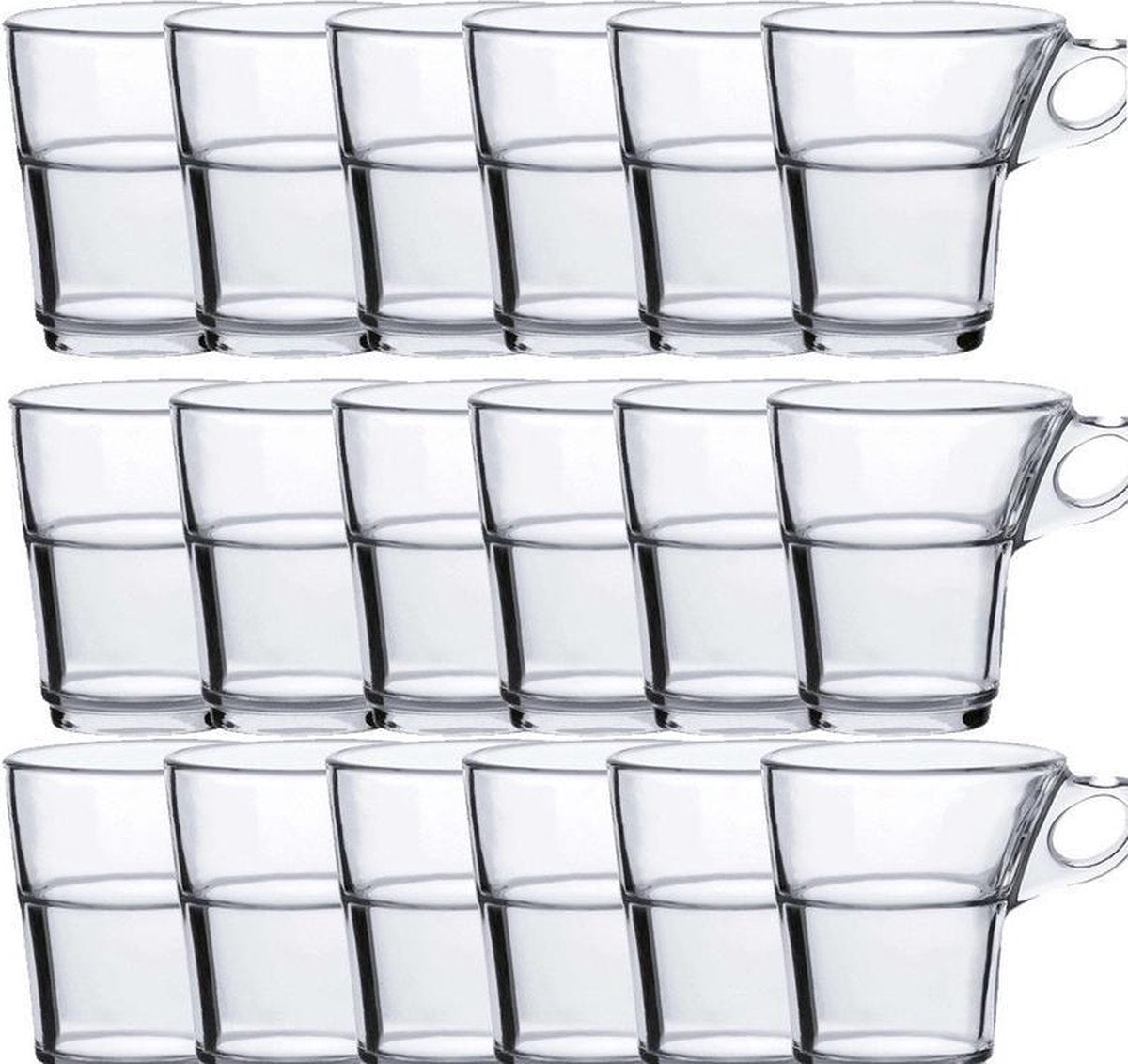18x Espresso glazen Caprice transparant 90 ml - Koffie/espresso kopjes van glas