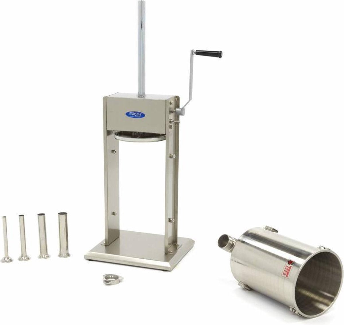 Worstenvuller 12 Liter - Verticaal - RVS - met 4 Vulbuizen - 2 Snelheden - Worstmachine / Worstvuller - Maxima