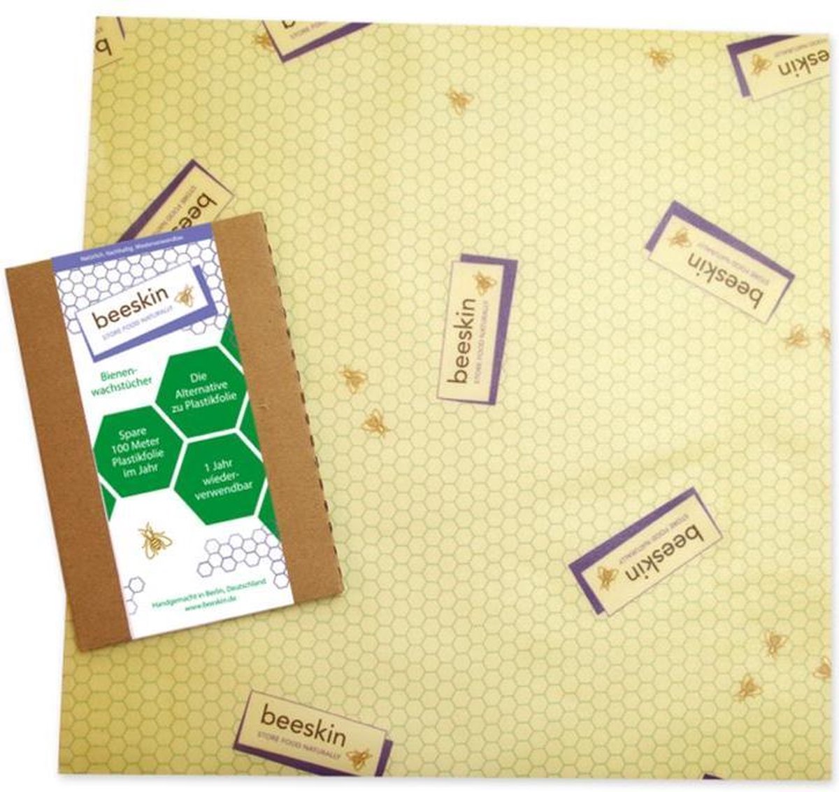Bijenwasdoek - XL | 35 x 65 cm | herbruikbaar | duurzaam alternatief voor huishoudfolie | Kidzstore.eu