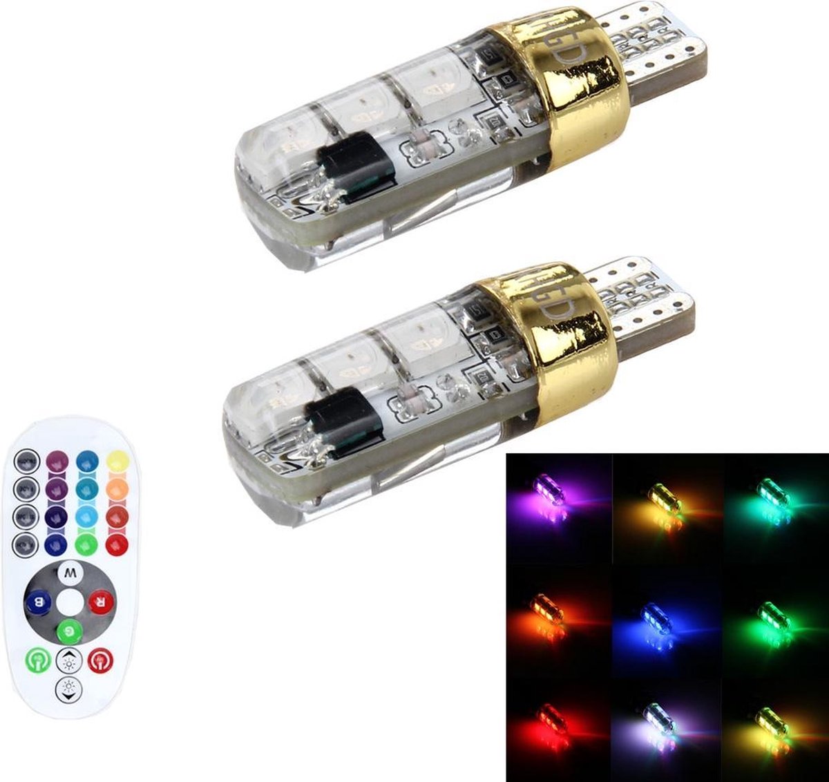 2 STKS 3 W Auto Flash Strobe Vervagen Soepele Afstandsbediening Kleurrijke LED Opruiming Decoratief Licht met 6 SMD-5050 LED