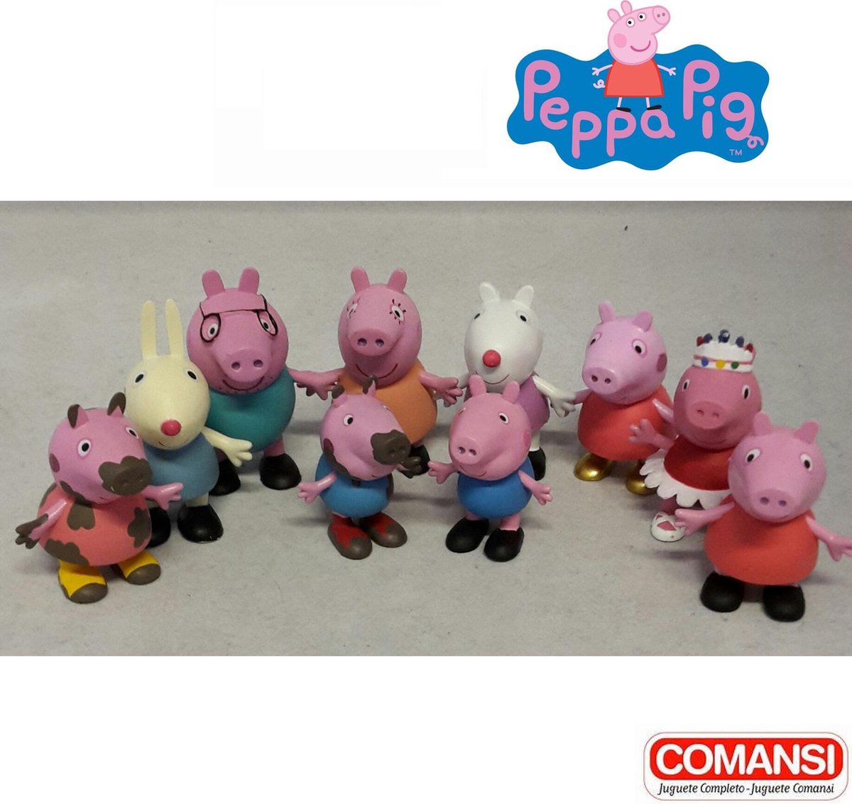 Peppa pig Speelfiguurtjes set hard materiaal vanaf 3 jaar (ca. 6