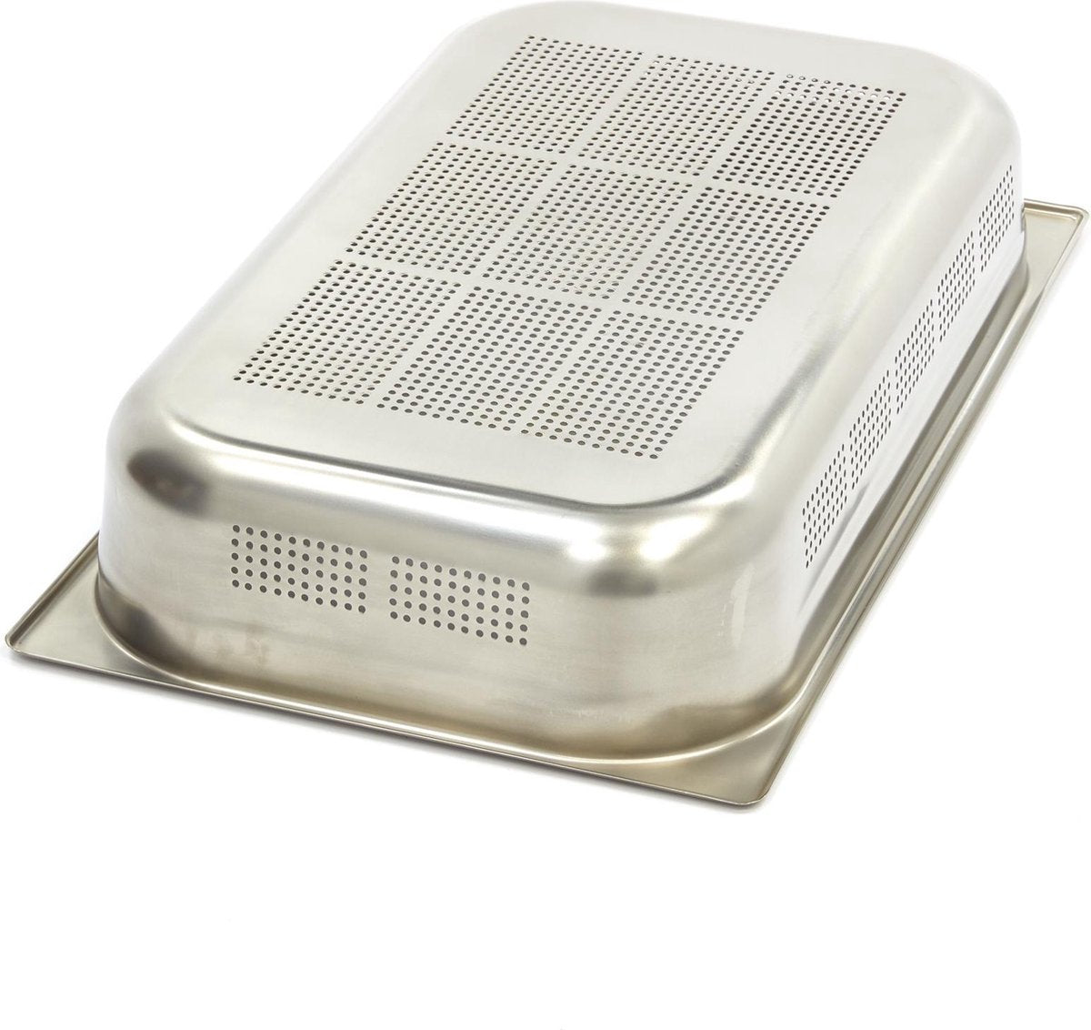 Geperforeerde GN Bak 1/1GN - 100 mm - 530 x 325 mm - RVS - Gastronorm Bak/ GN Container met Gaatjes - Maxima