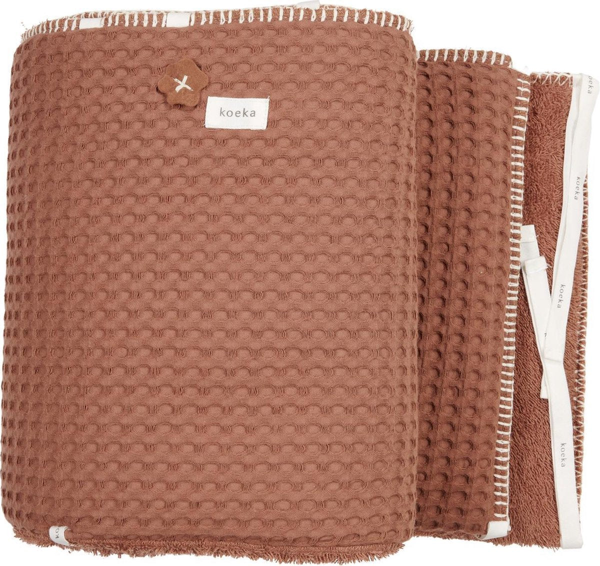 Koeka Bedbumper / parkomranding wafel Amsterdam - hazel 180x30cm