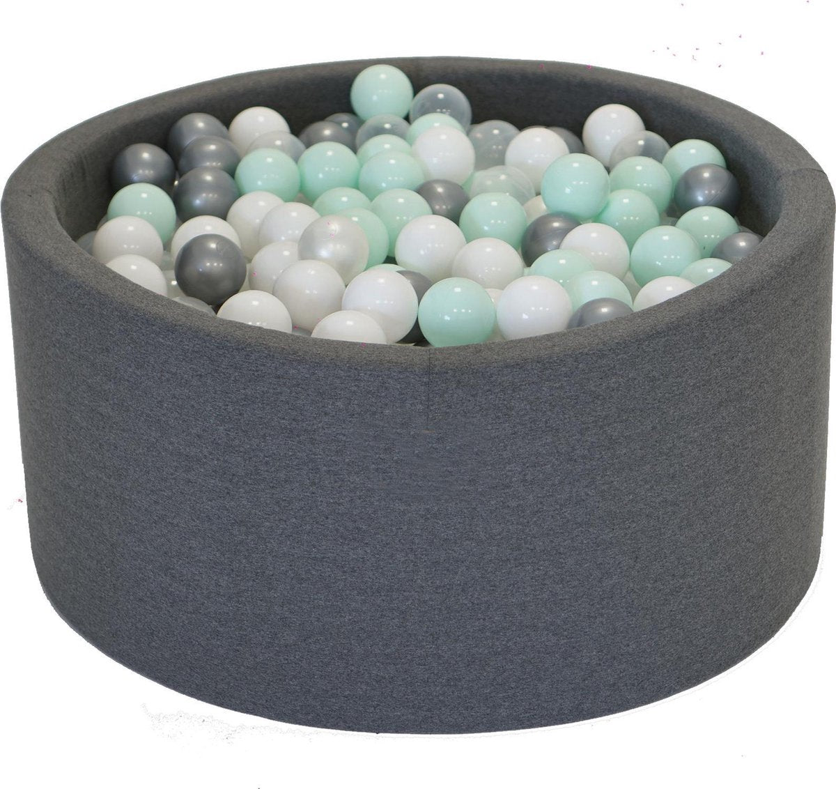 Ballenbak Donker grijs 90x40 met 250 ballen Zilver