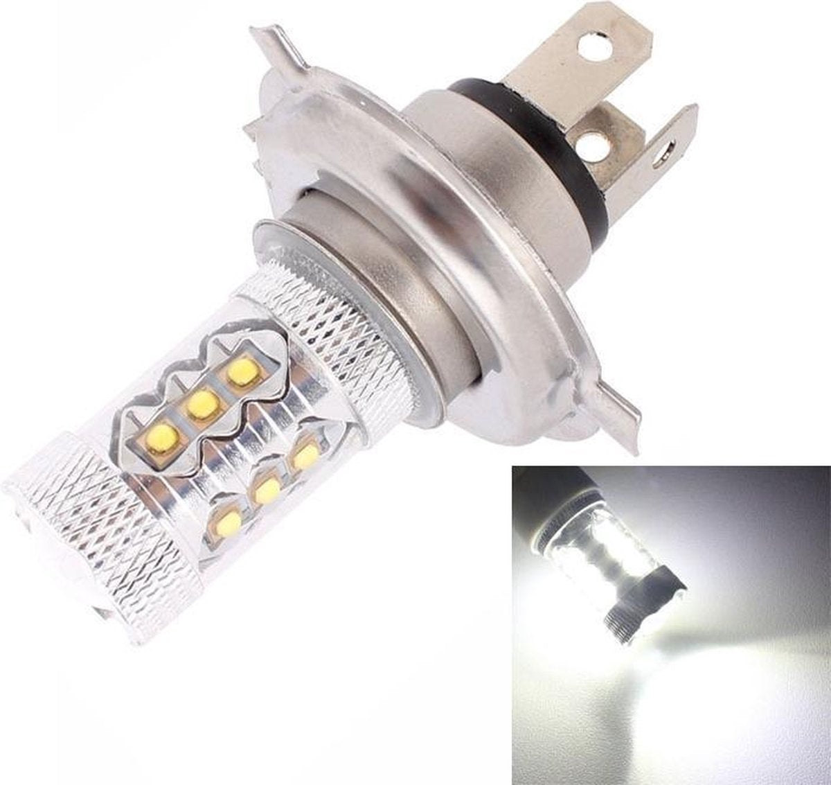 H4 80W 800LM 6500K Wit Licht 16-3535-LEDs Auto Foglight