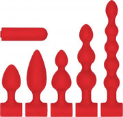 Ouch! Silicone USB-Oplaadbare Anaal Set - Rood