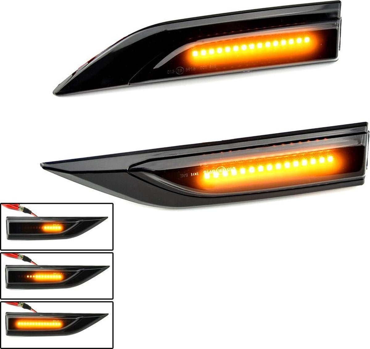 LED Dynamic Zijknipperlichten voor Volkswagen Transporter T6 - Multivan - Caddy / Smoke - Zwart