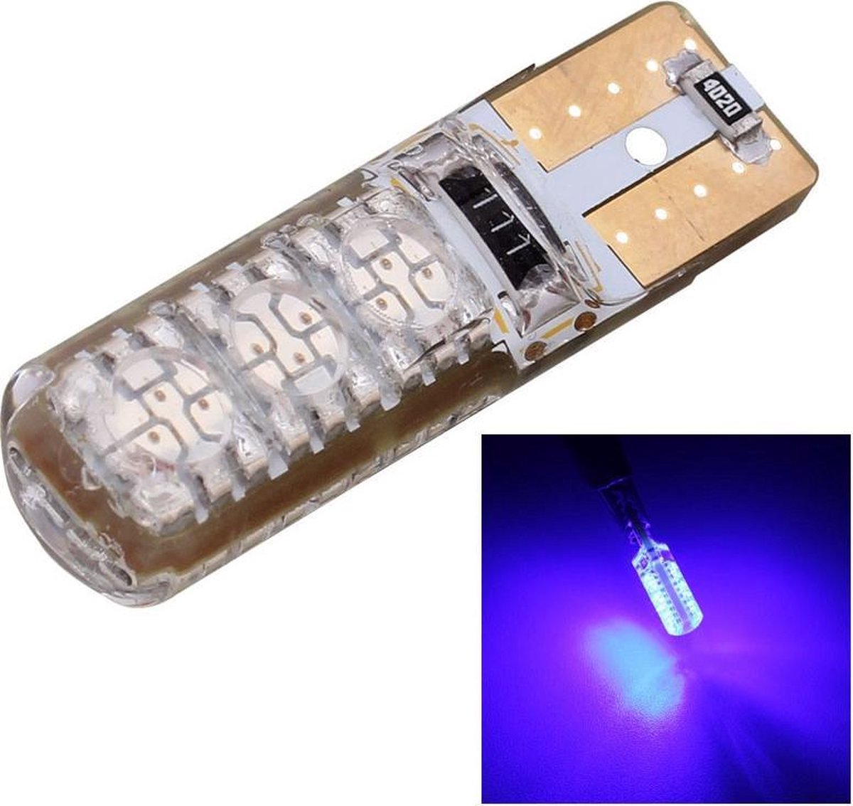 10 STUKS T10 3W 300LM Silicone 6 LED SMD 5050 Auto-opruimingslichten Lamp