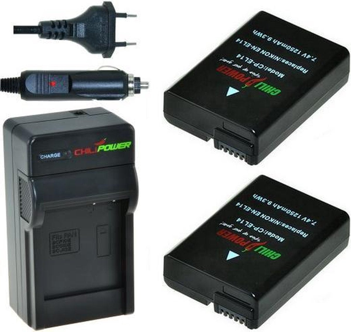 ChiliPower EN-EL14 / EN-EL14a Nikon Kit - Camera Batterij Set