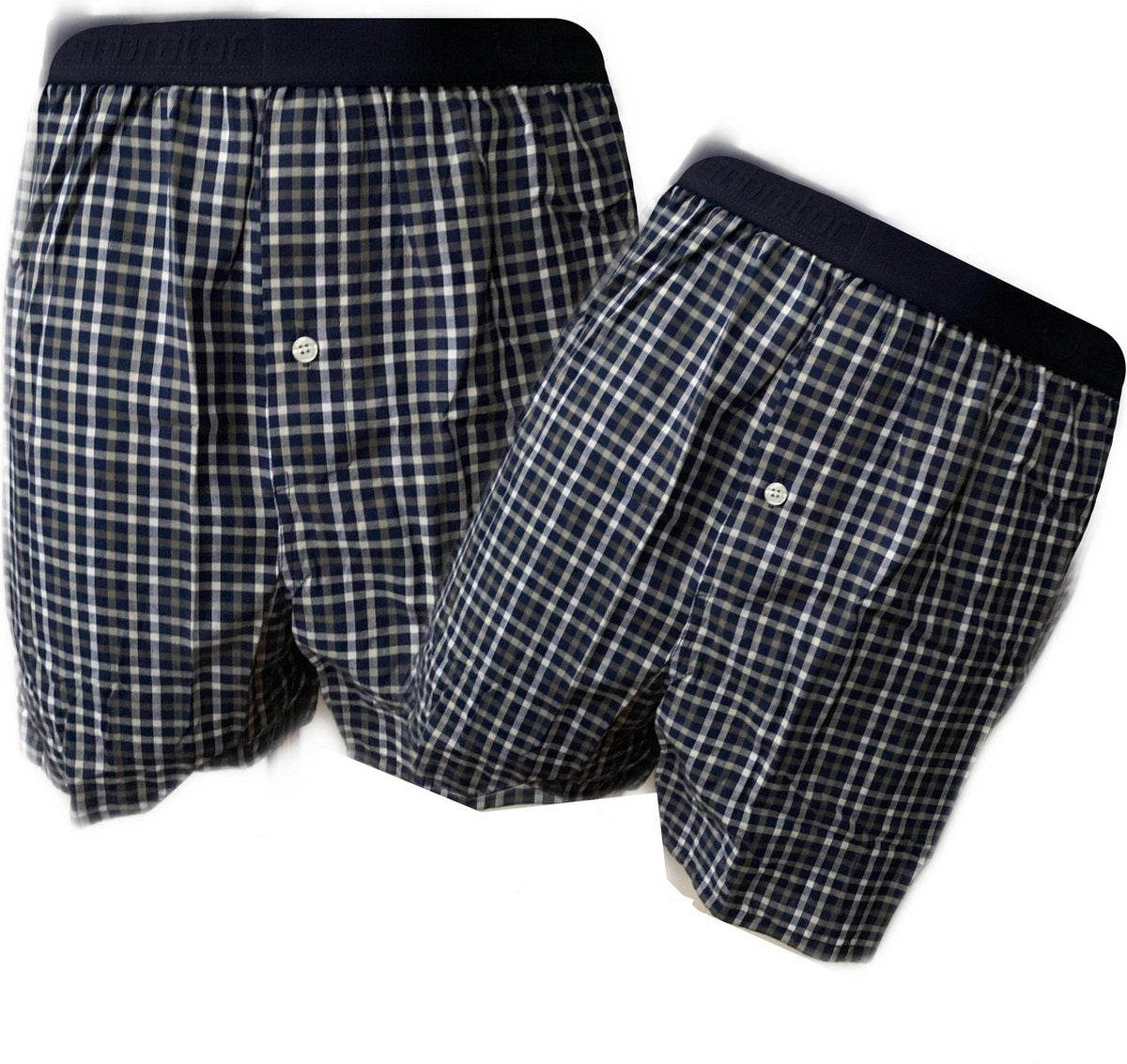 Embrator 2-stuks mannen Boxershorts geweven katoen donkerblauw/grijs 3XL