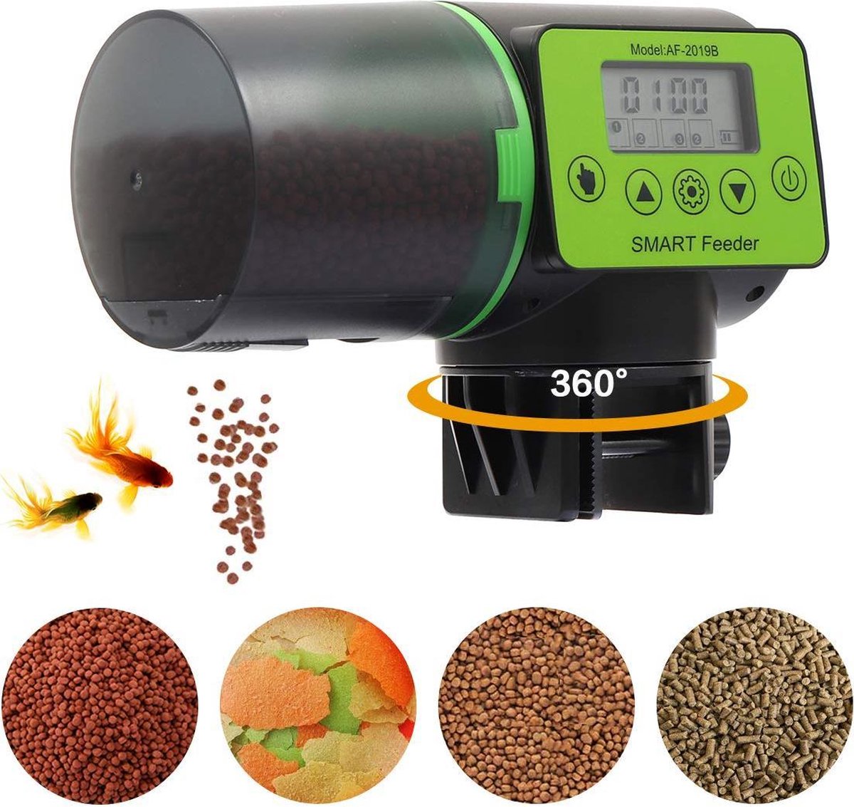 TZ® Automatische Visvoerautomaat 200ml | Visvoeder met LCD-display en timer voor aquarium | Voederapparaat | Pet feeder | Automatisch voeren eten geven | Visvoer aquarium met LCD-display geschikt voor weekendvakantie