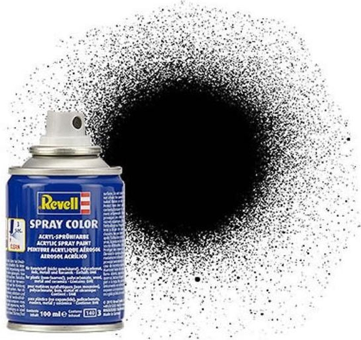Revell #302 Black - Satin - Acryl Spray - 100ml Verf spuitbus
