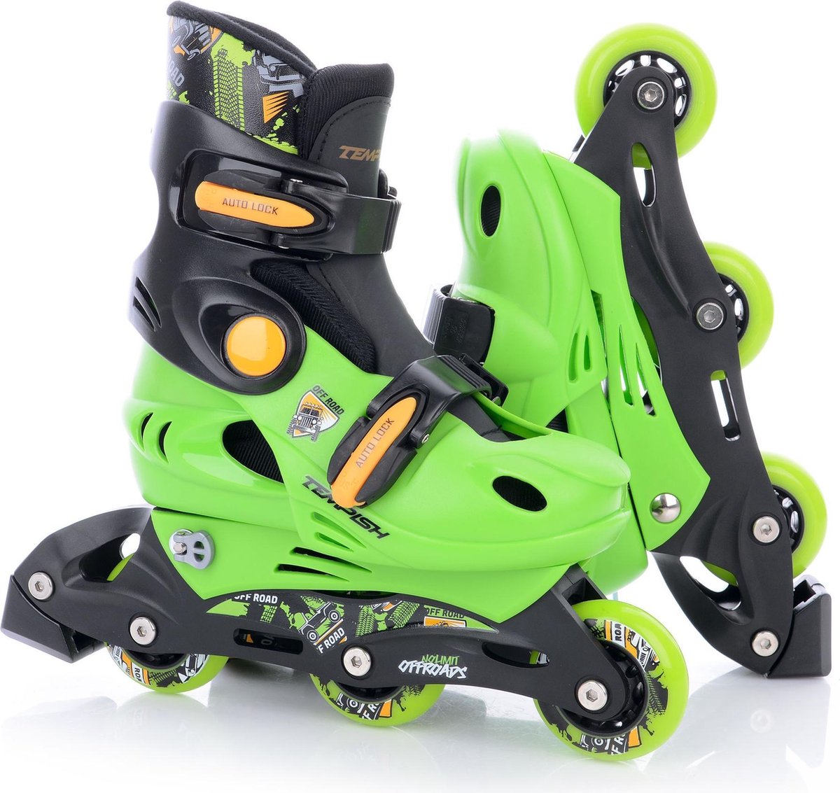 Tempish Inlineskates - Maat 26-29 - Unisex - groen/zwart/oranje